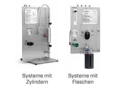 Probenahme-Systeme mit Zylindern und Flaschen